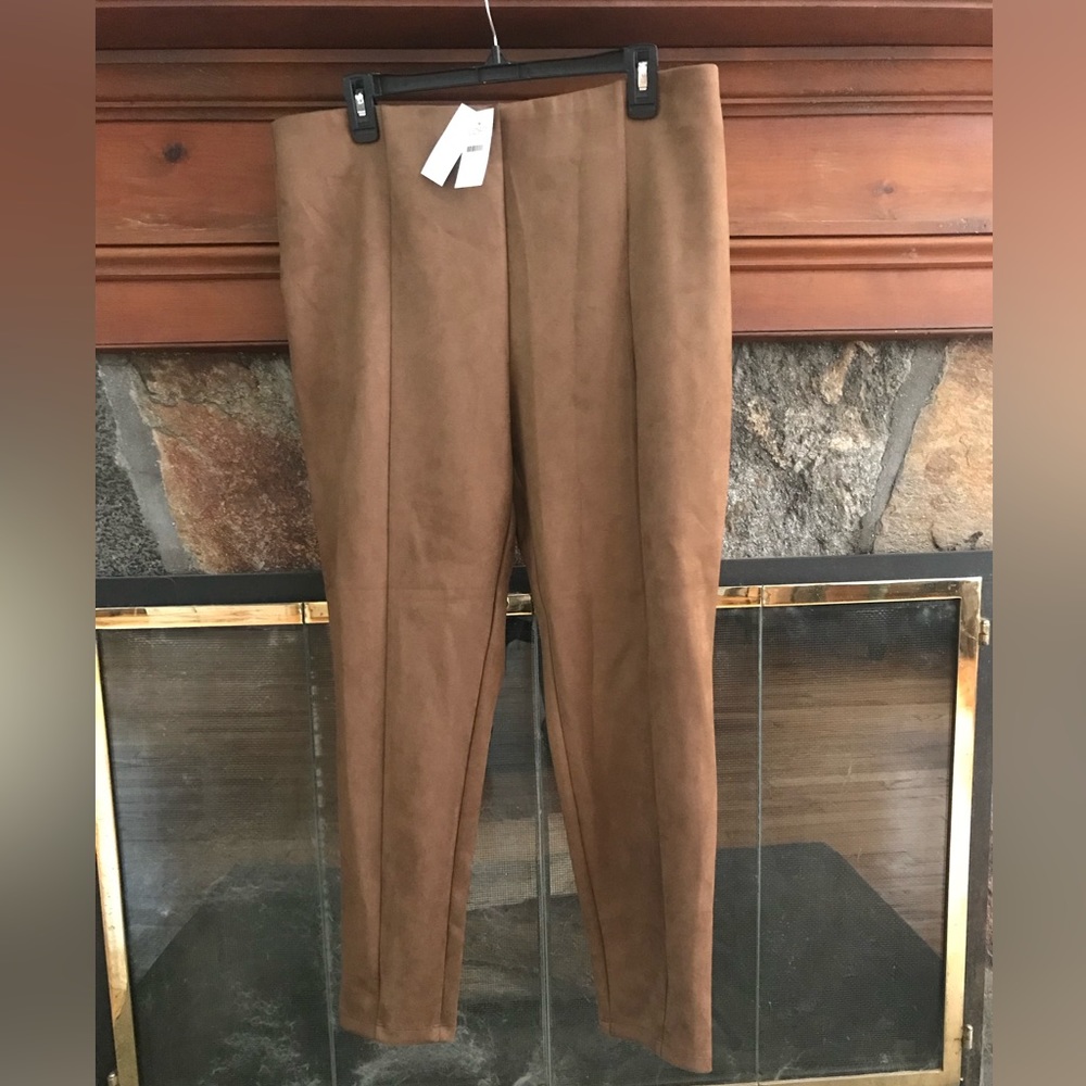 LOFT l NWT Faux Suede Leggings, Size XL Brown
